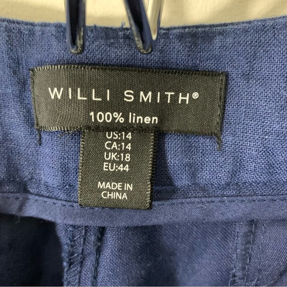 2/$35 Willi Smith Navy 100% linen 4” shorts - Picture 5 of 7